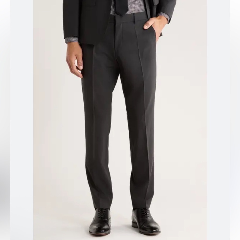 NORDSTROM RACK Suit Separates Black Suit Pants Size 40X32 Flat Front Business